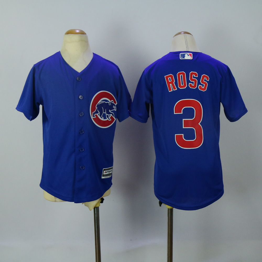 Youth Chicago Cubs 3 Ross Blue MLB Jerseys